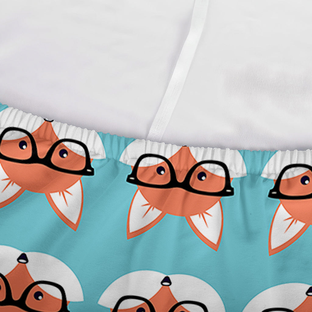 Fox With Glasses Pattern Print Sofa Cover