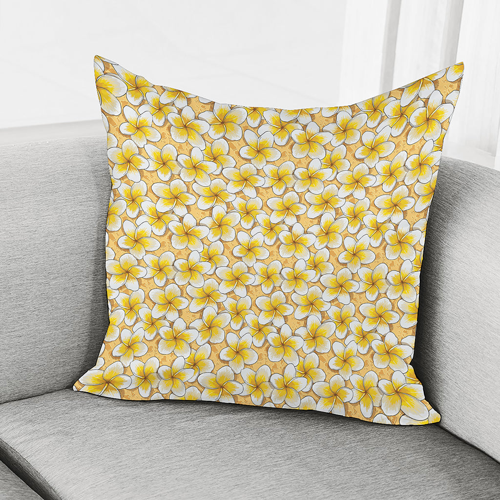 Frangipani Flower Pattern Print Pillow Cover