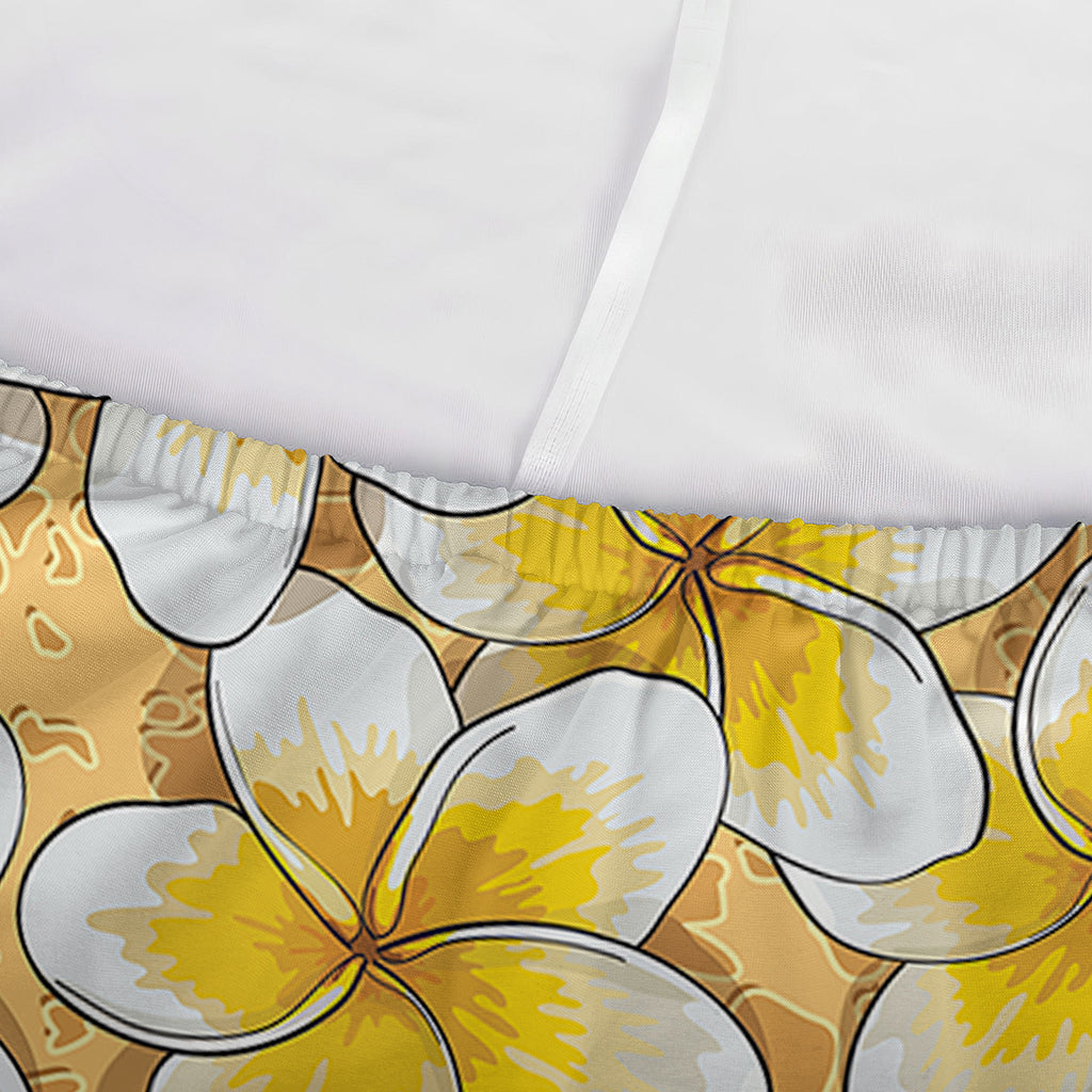 Frangipani Flower Pattern Print Sofa Cover