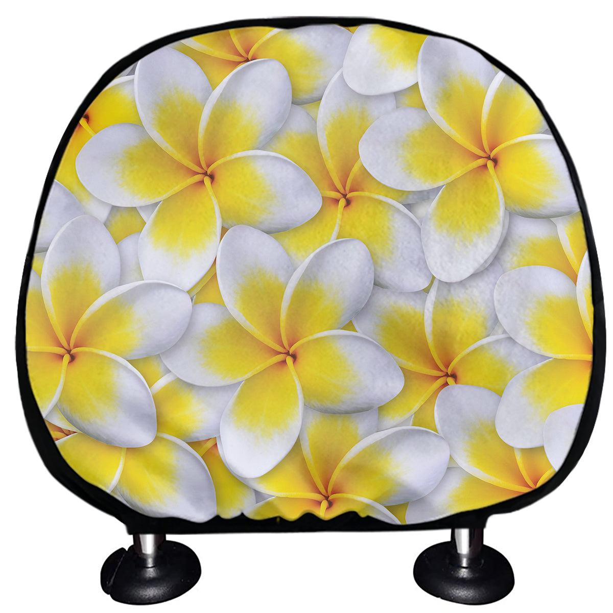 Frangipani Flower Print Car Headrest Covers