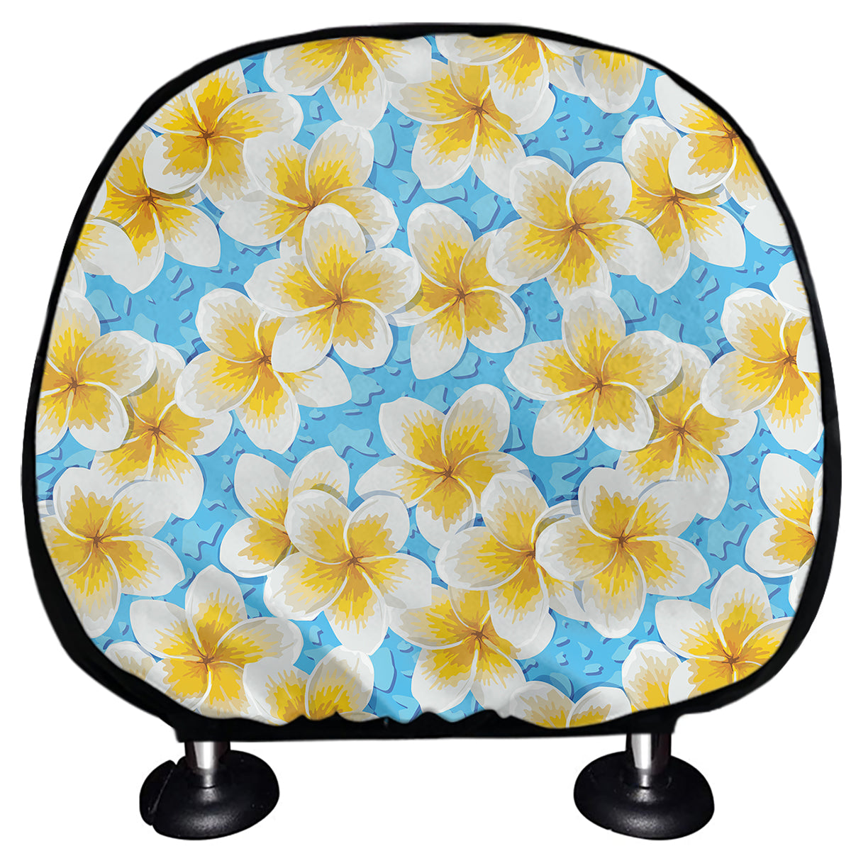 Frangipani On The Water Pattern Print Car Headrest Covers