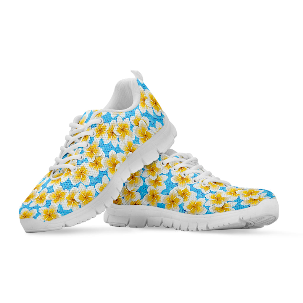 Frangipani On The Water Pattern Print White Sneakers