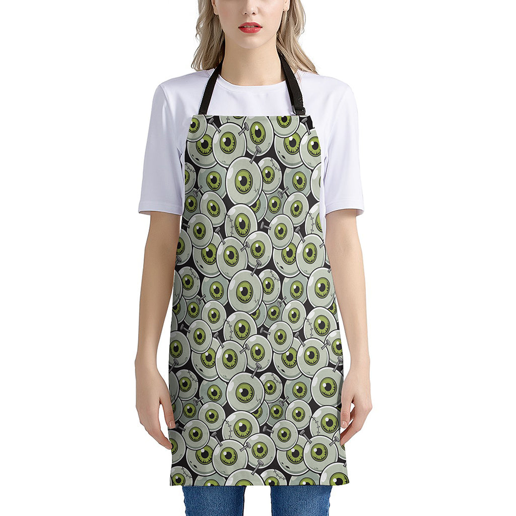 Frankenstein Eyeball Pattern Print Apron