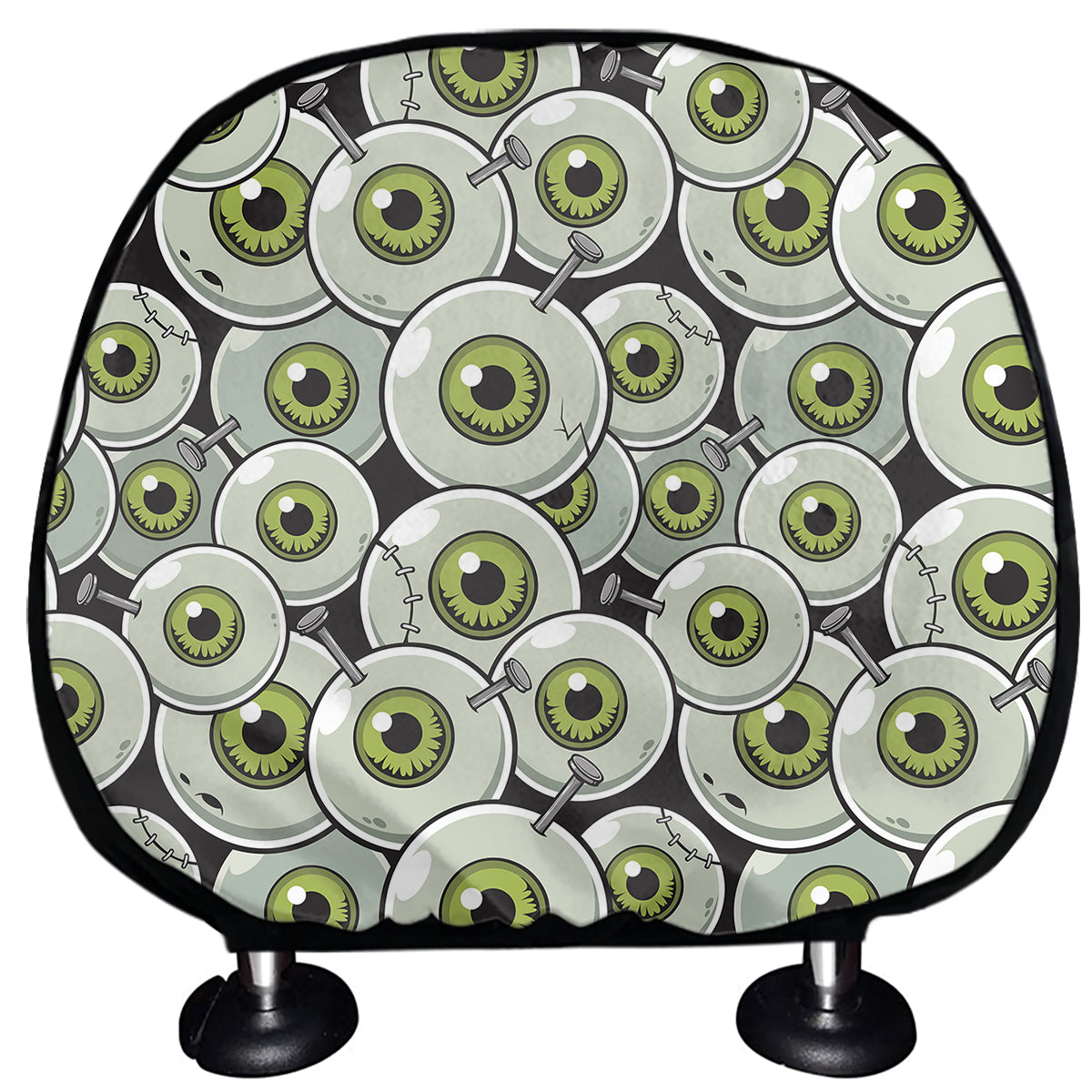 Frankenstein Eyeball Pattern Print Car Headrest Covers