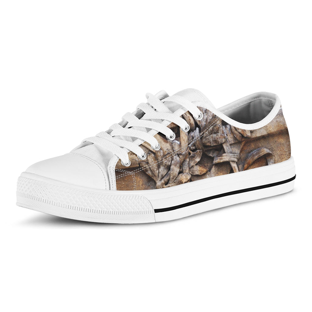 Freemasonry Emblem Print White Low Top Shoes
