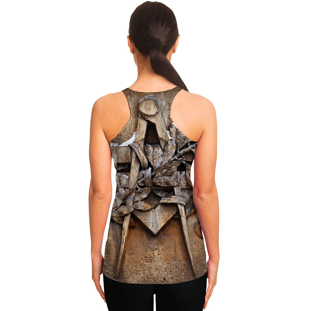 Freemasonry Emblem Print Women's Racerback Tank Top