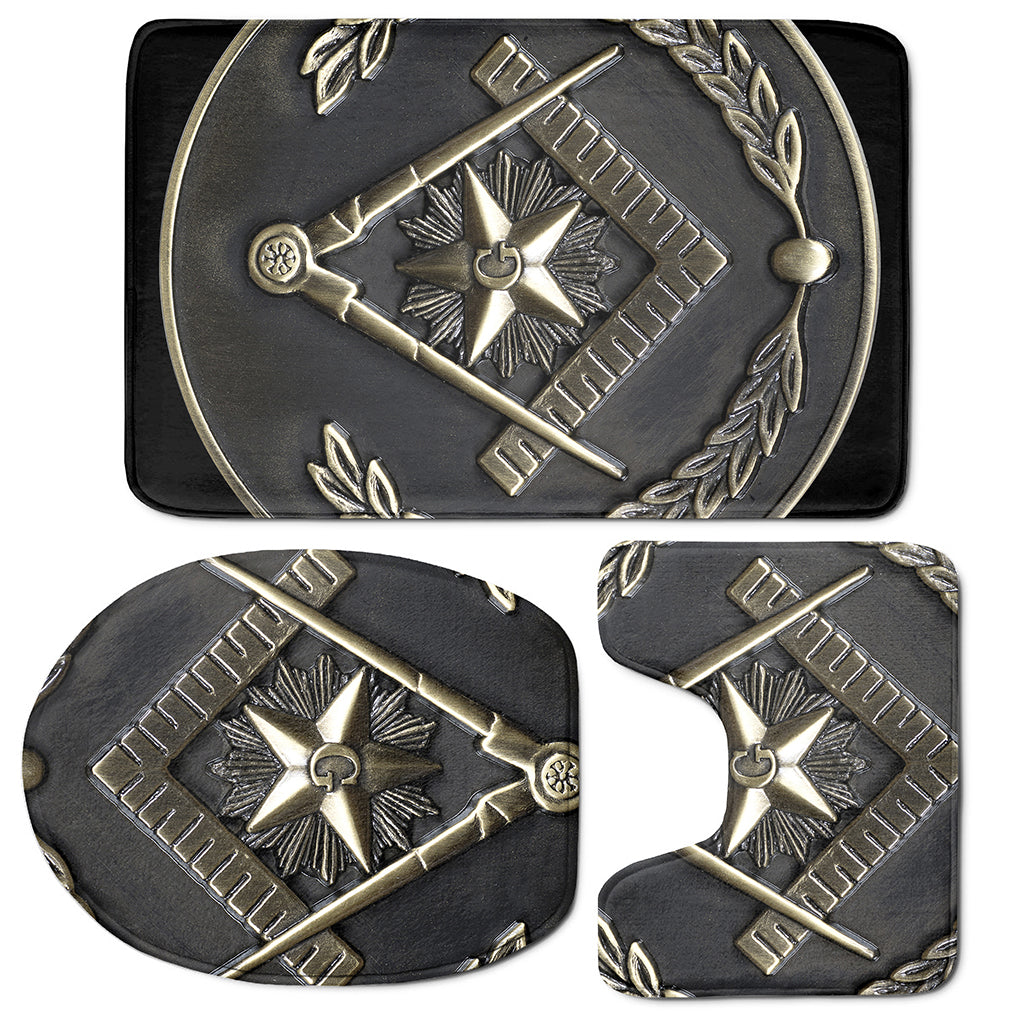 Freemasonry Medal Print 3 Piece Bath Mat Set