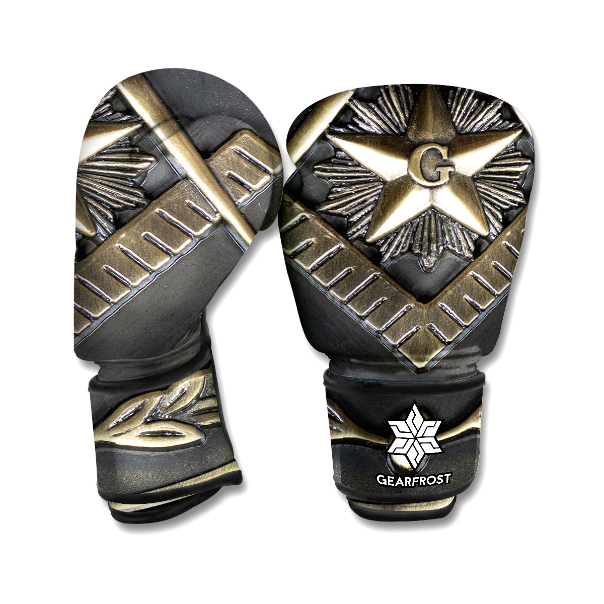 Freemasonry Medal Print Boxing Gloves