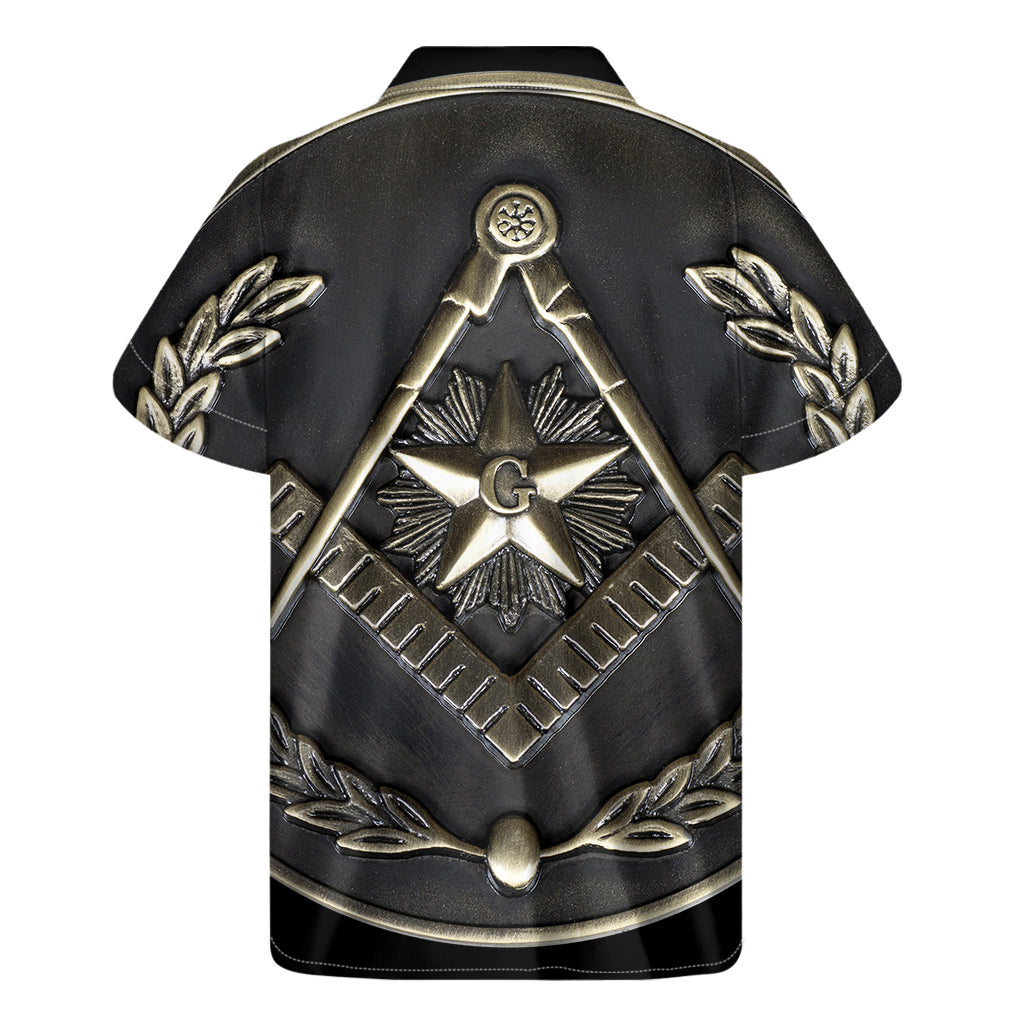Freemasonry Medal Print Men's Short Sleeve Shirt