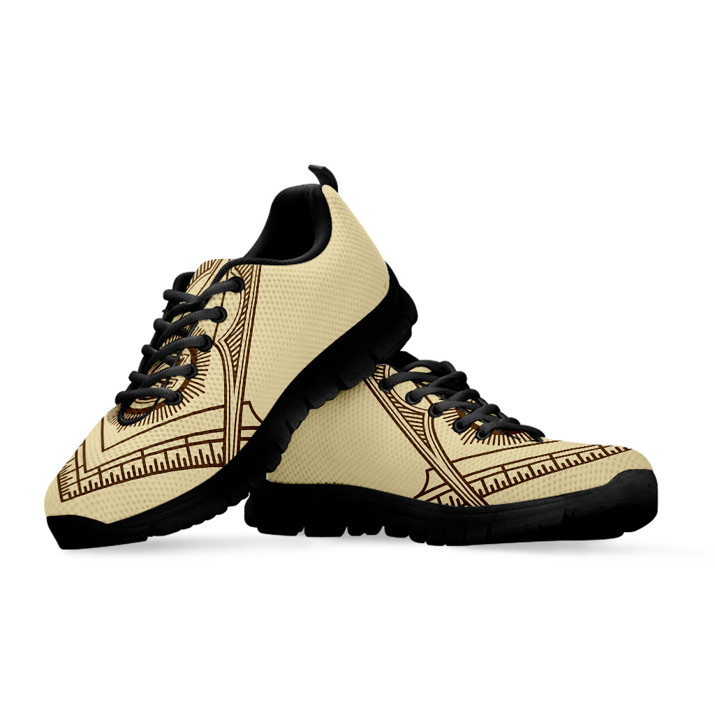 Freemasonry Symbol Print Black Sneakers