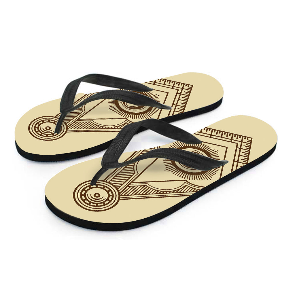 Freemasonry Symbol Print Flip Flops
