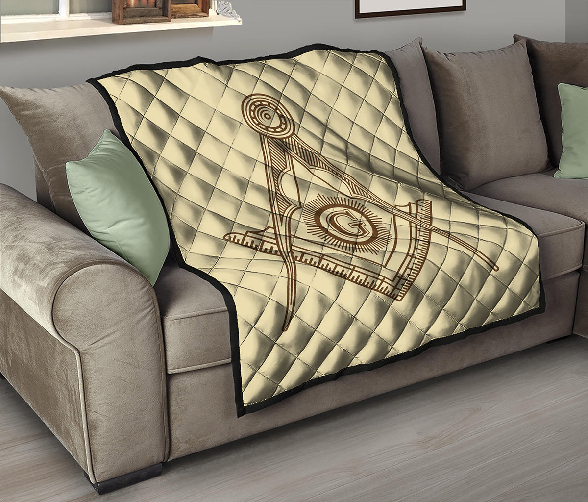 Freemasonry Symbol Print Quilt