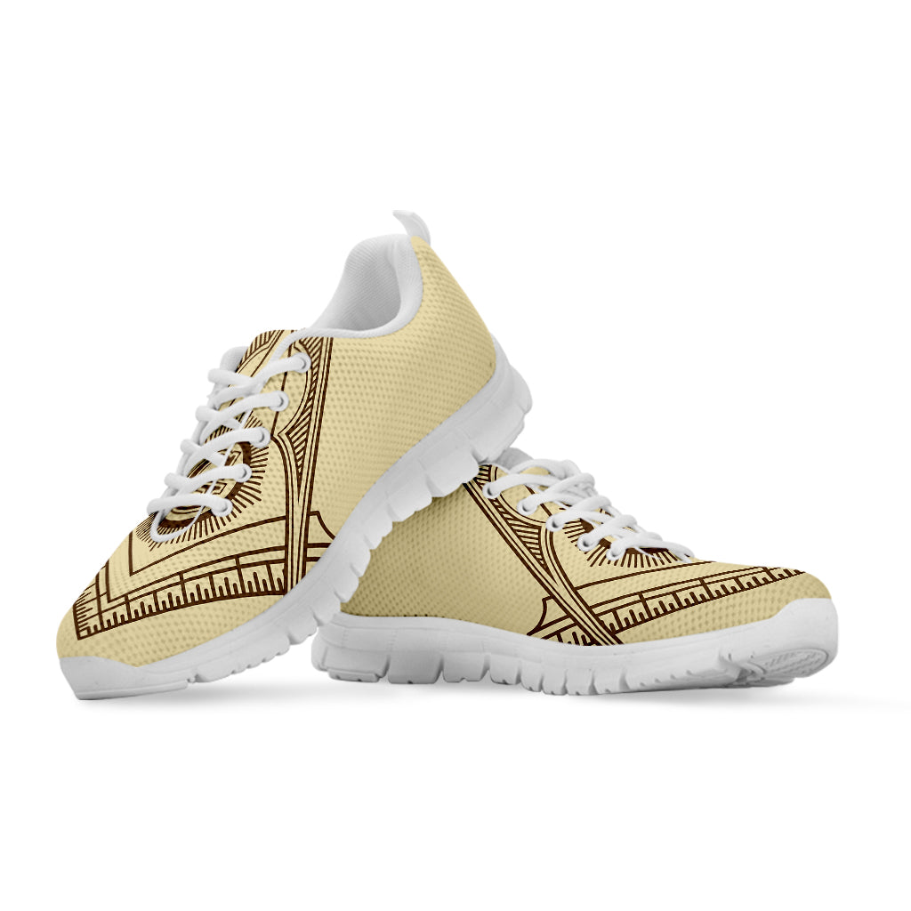 Freemasonry Symbol Print White Sneakers