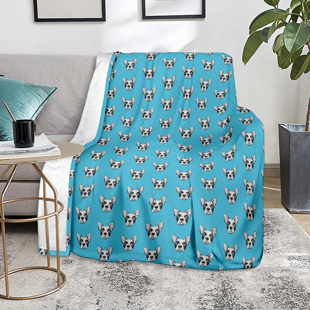 French Bulldog Faces Pattern Print Blanket
