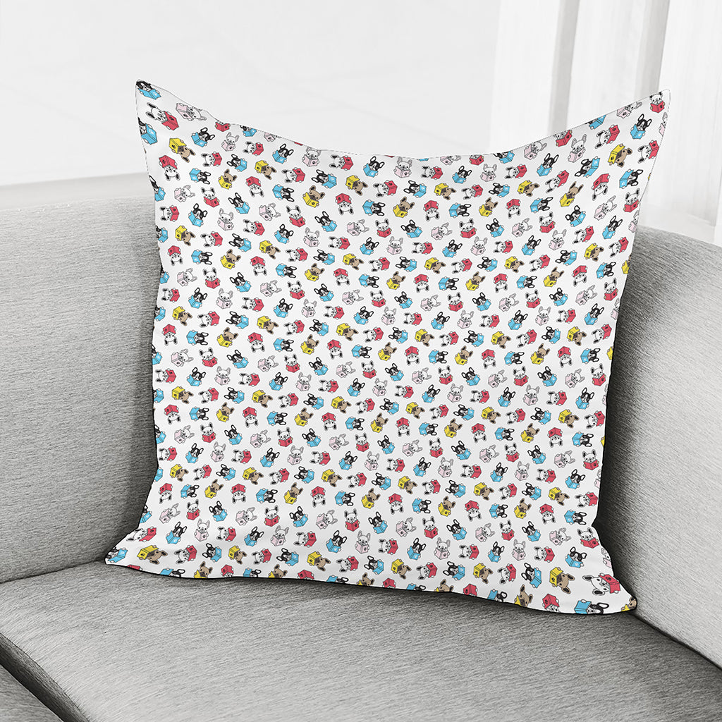 French Bulldog Reading Book Print Pillow Cover