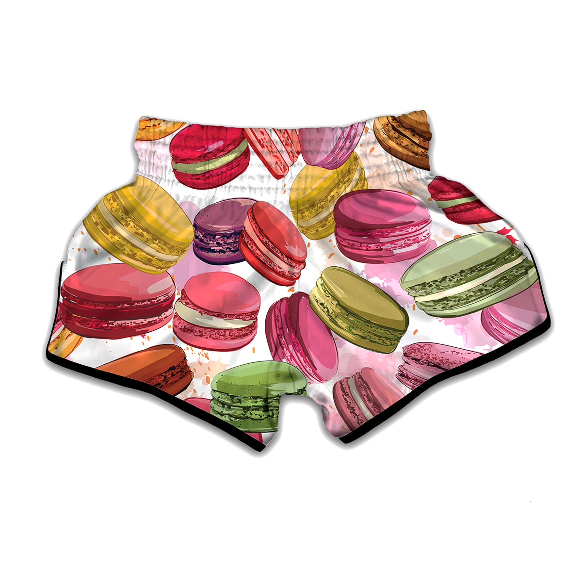 French Macaron Pattern Print Muay Thai Boxing Shorts