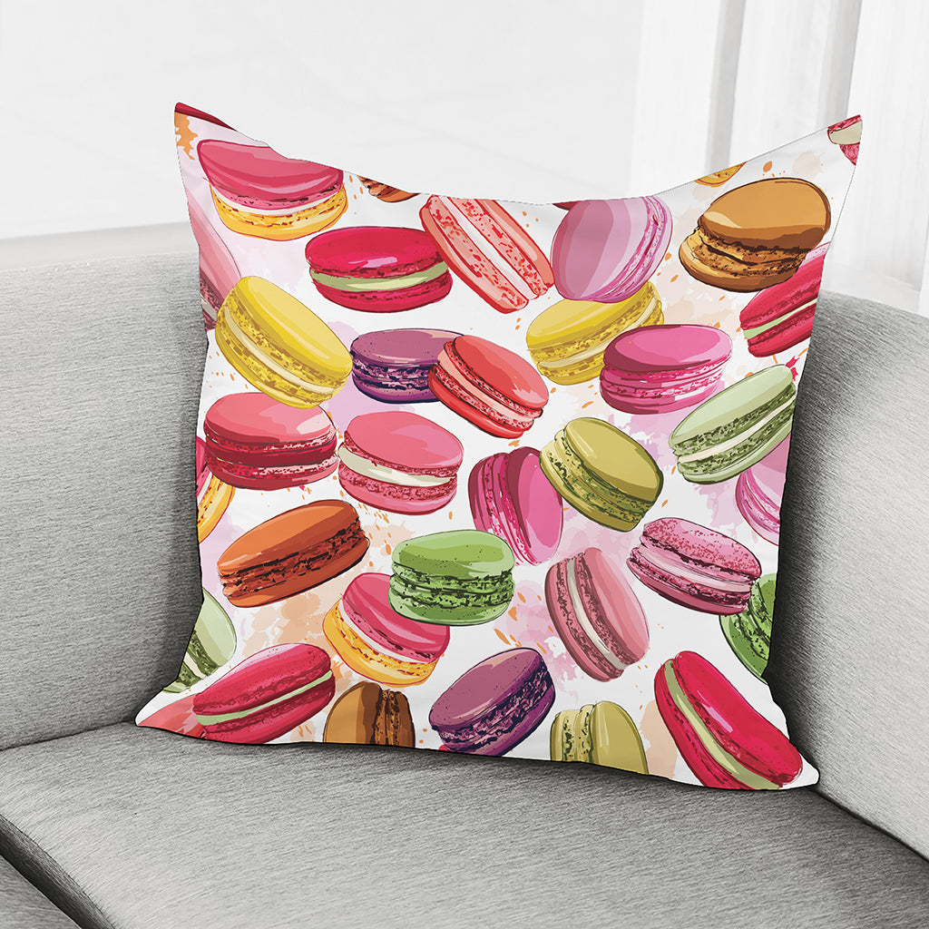 French Macaron Pattern Print Pillow Cover