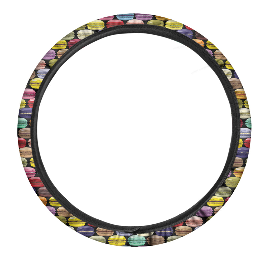 French Macarons Pattern Print Car Steering Wheel Cover