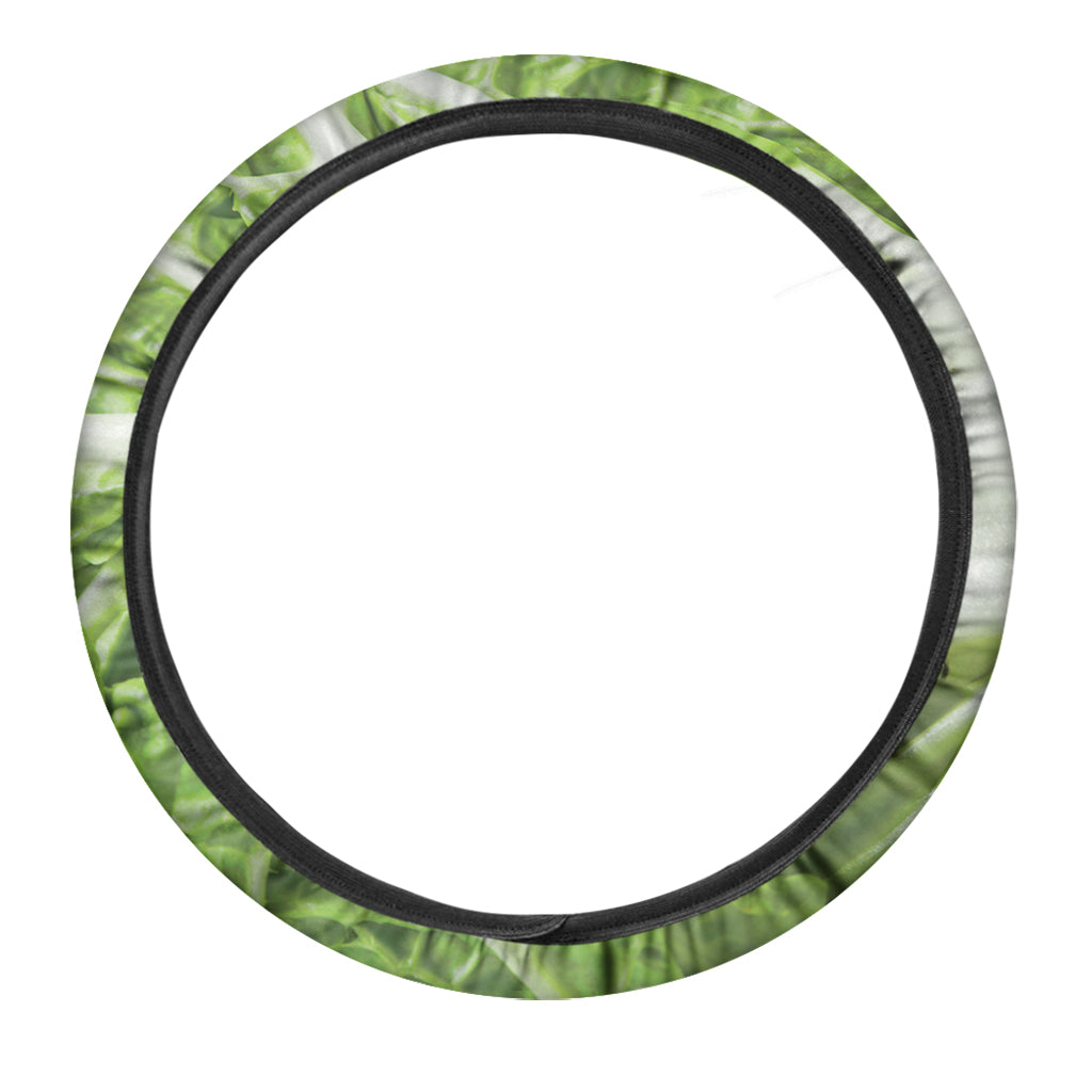 Fresh Cabbage Leaf Print Car Steering Wheel Cover