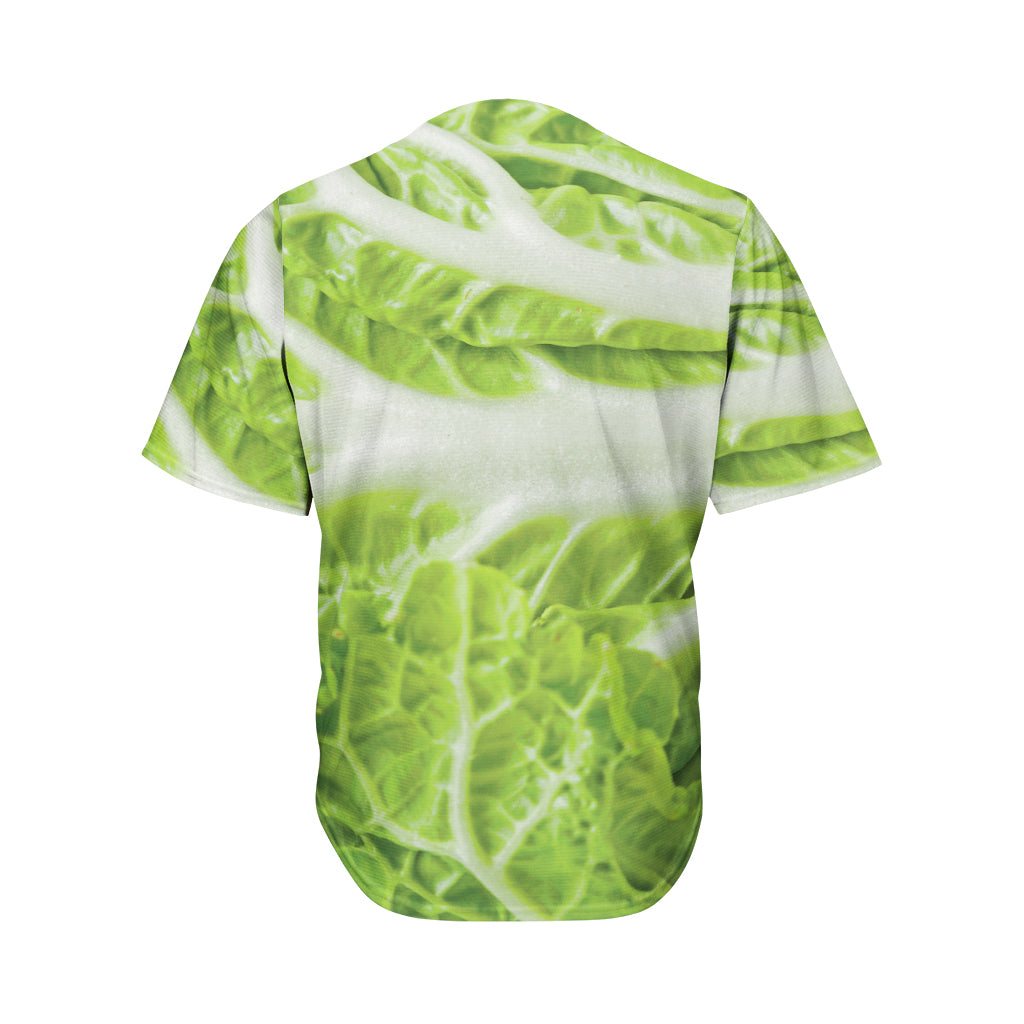 Fresh Cabbage Leaf Print Men's Baseball Jersey