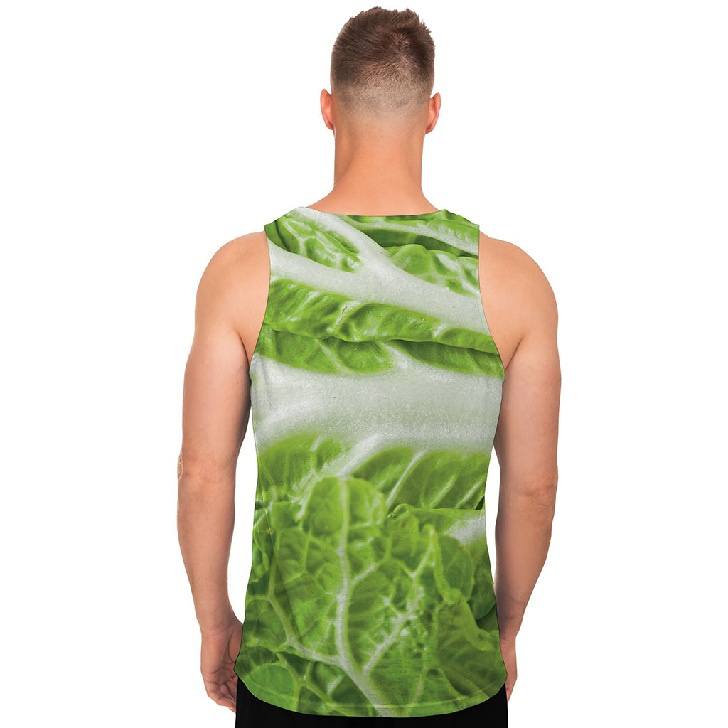 Fresh Cabbage Leaf Print Men's Tank Top