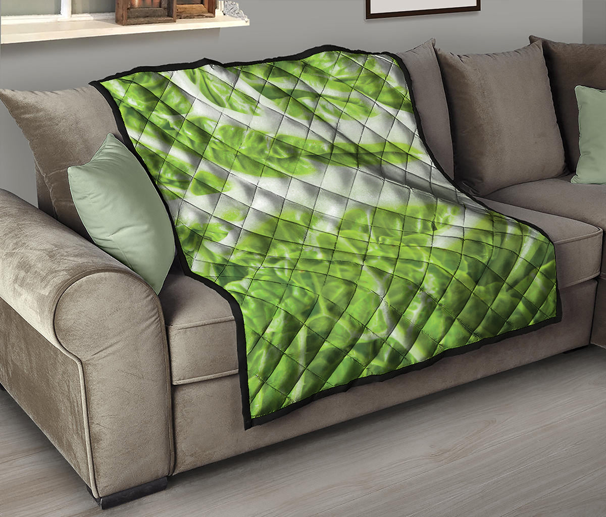 Fresh Cabbage Leaf Print Quilt