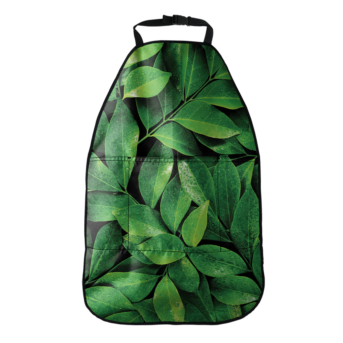 Fresh Green Leaf Print Car Seat Organizers