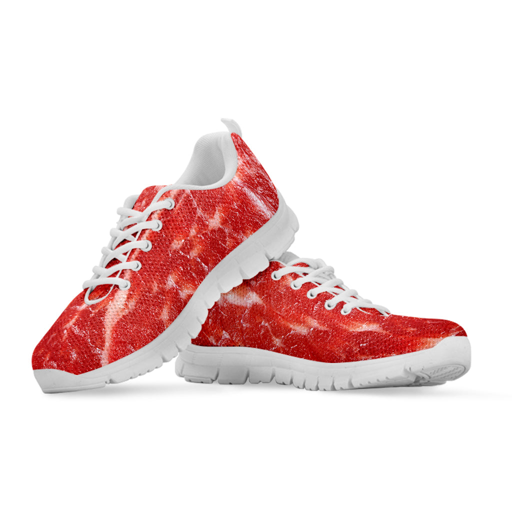 Fresh Meat Print White Sneakers