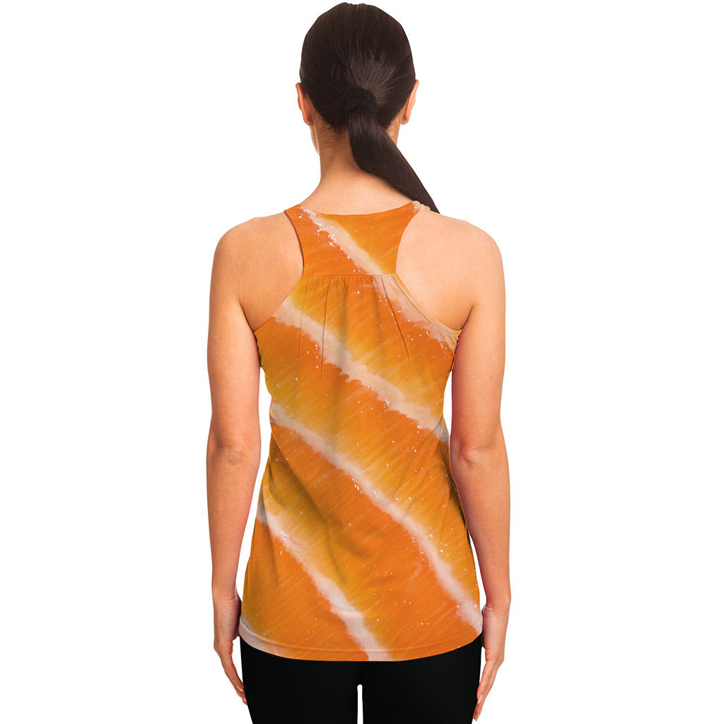 Fresh Salmon Print Women's Racerback Tank Top