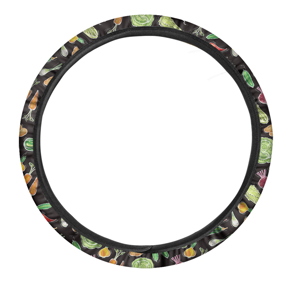 Fresh Vegetable Pattern Print Car Steering Wheel Cover
