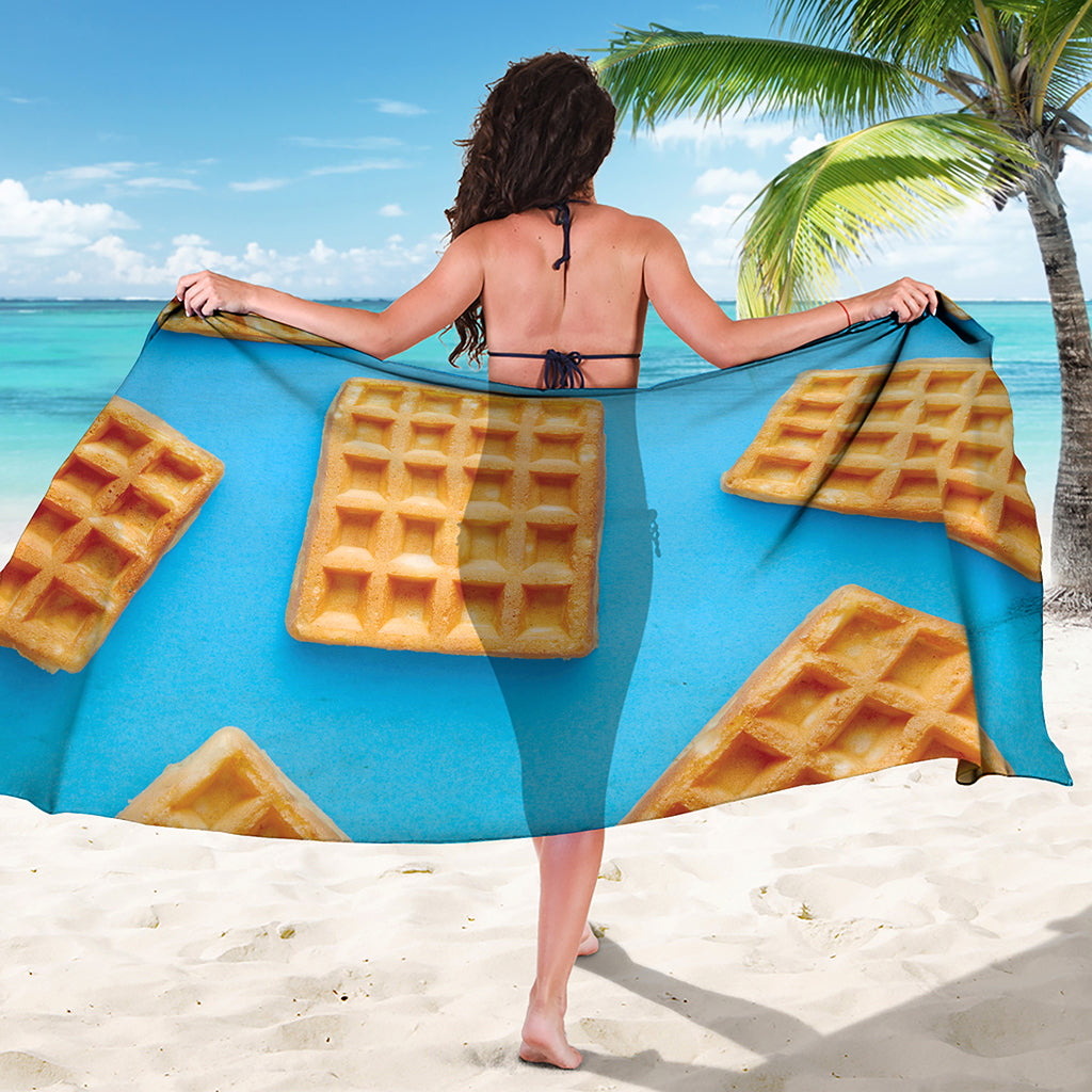 Fresh Waffles Print Beach Sarong Wrap