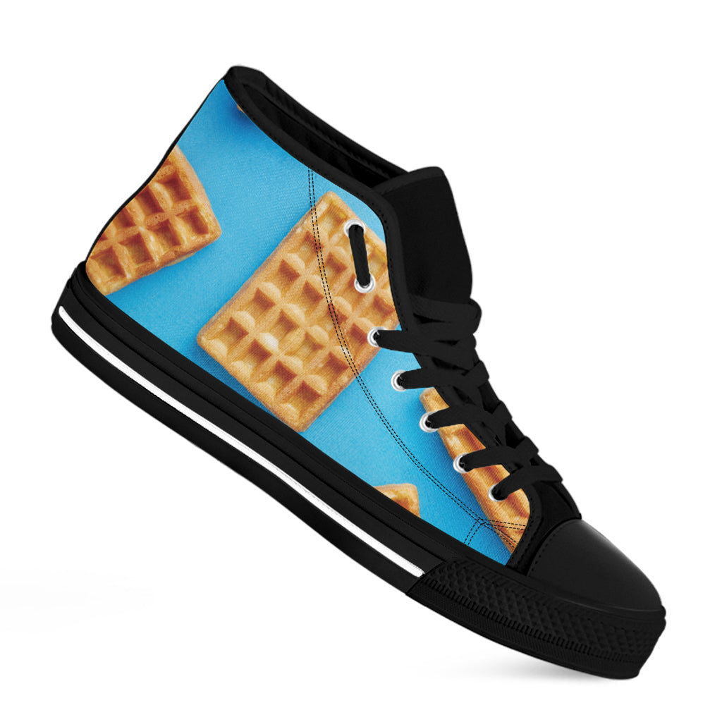 Fresh Waffles Print Black High Top Shoes