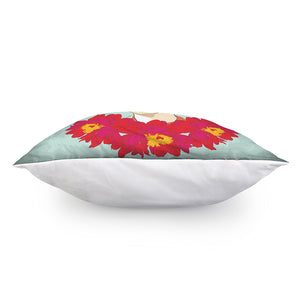 Frida Kahlo And Floral Print Pillow Cover