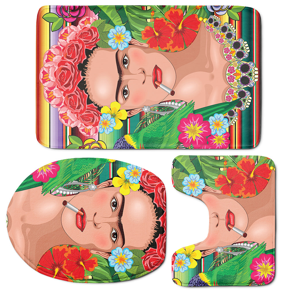 Frida Kahlo Serape Print 3 Piece Bath Mat Set