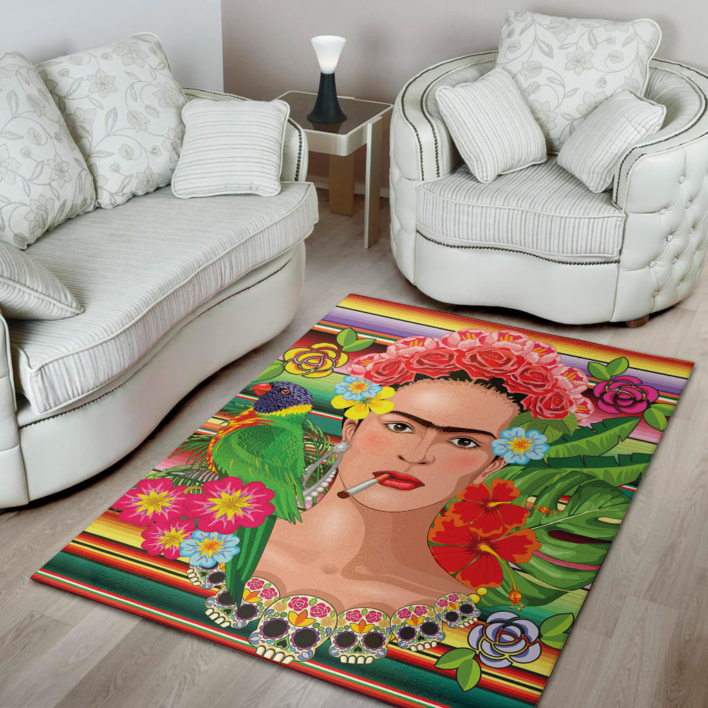 Frida Kahlo Serape Print Area Rug
