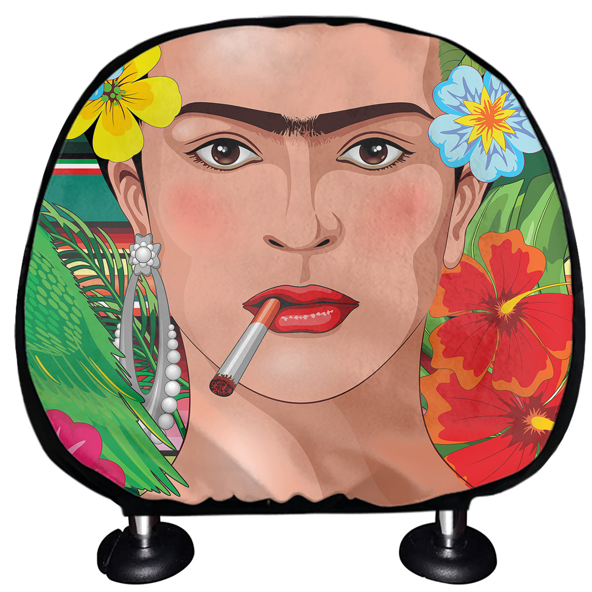Frida Kahlo Serape Print Car Headrest Covers