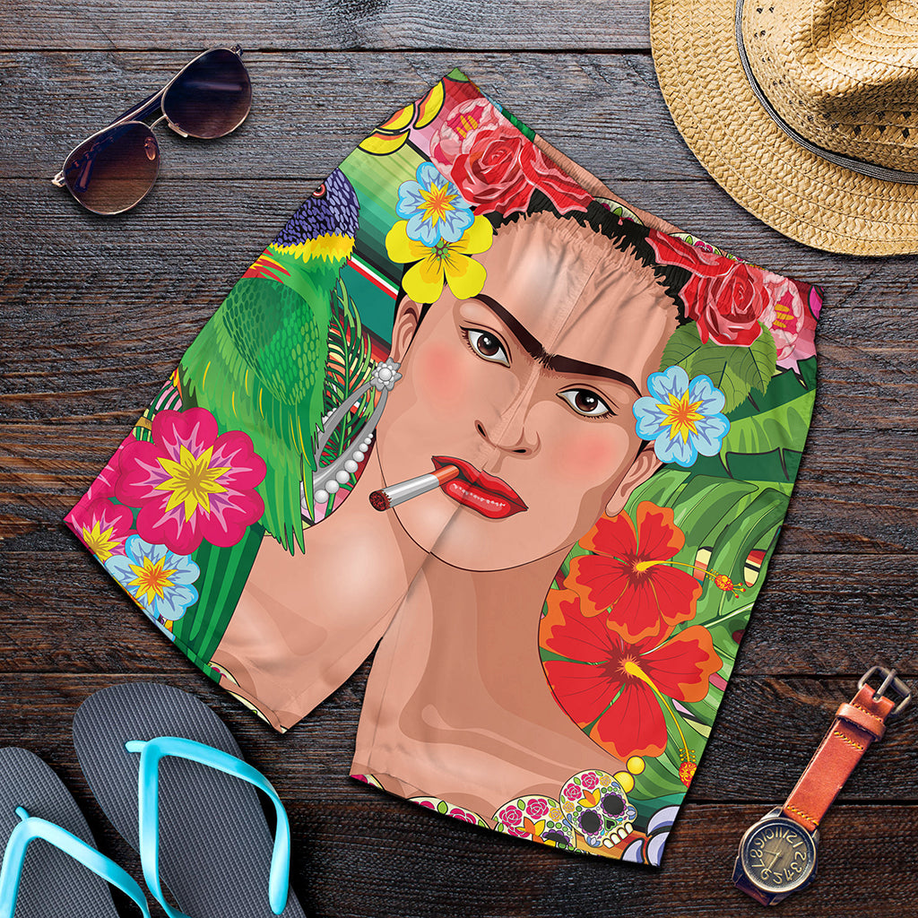 Frida Kahlo Serape Print Men's Shorts