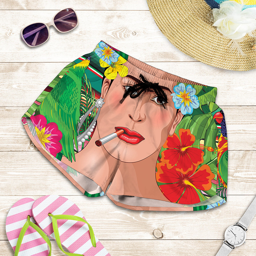 Frida Kahlo Serape Print Women's Shorts