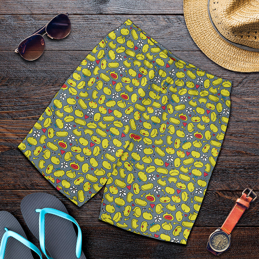 Frog Faces Pattern Print Men's Shorts