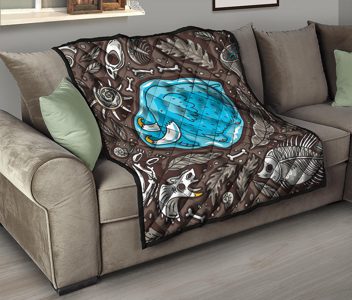 Frozen Mammoth And Fossil Print Quilt