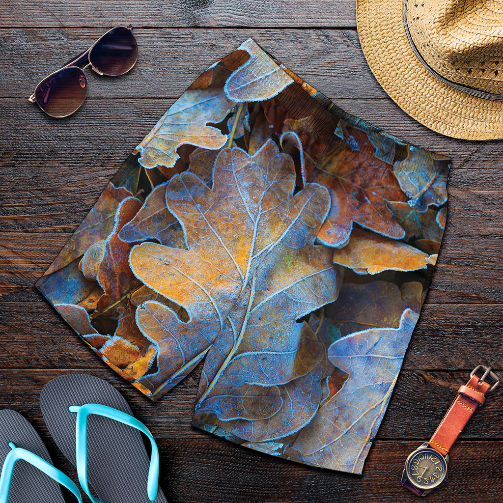 Frozen Oak leaf Print Men's Shorts