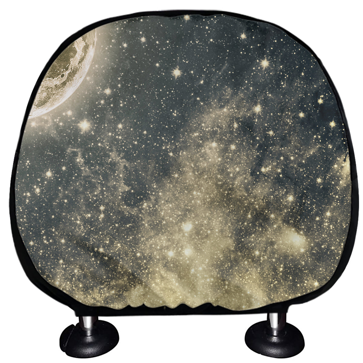 Full Moon And Night Stars Print Car Headrest Covers