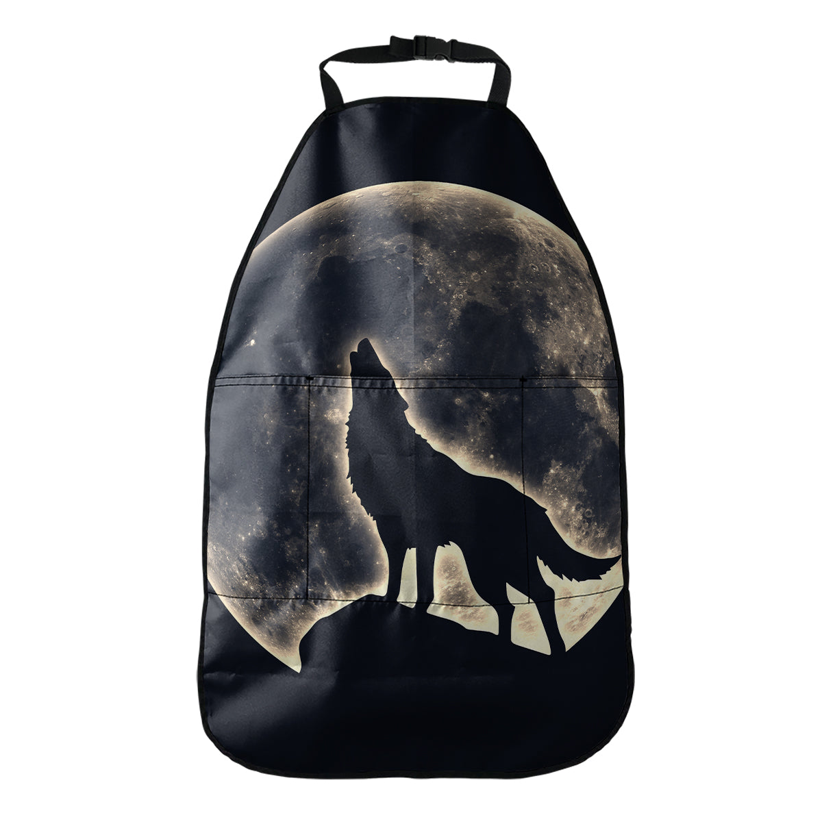 Full Moon Howling Wolf Print Car Seat Organizers