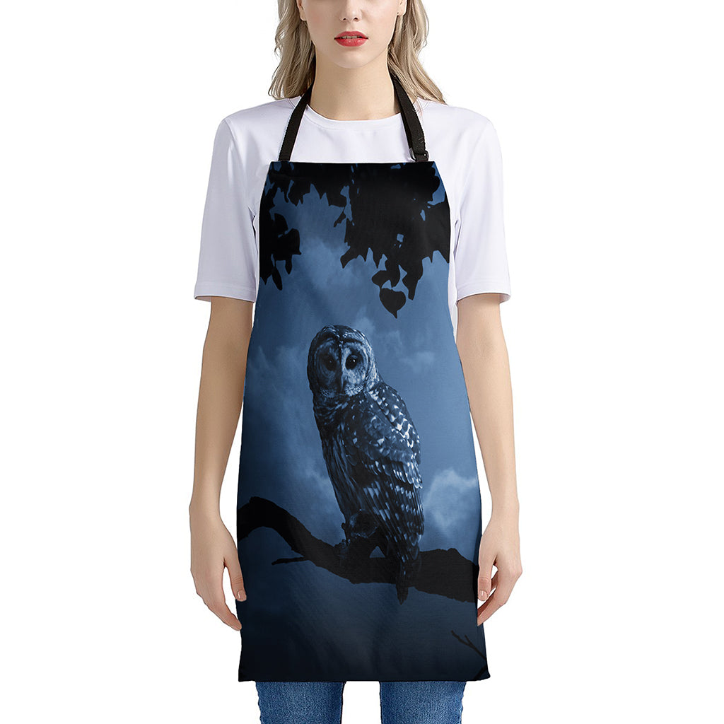 Full Moon Night Owl Print Apron