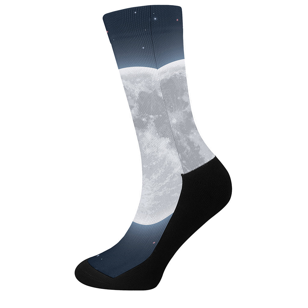 Full Moon Print Crew Socks