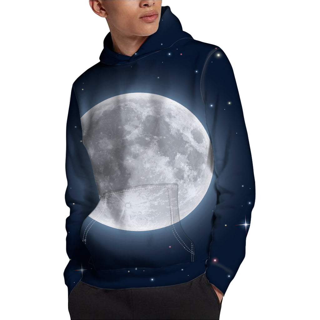 Full Moon Print Pullover Hoodie