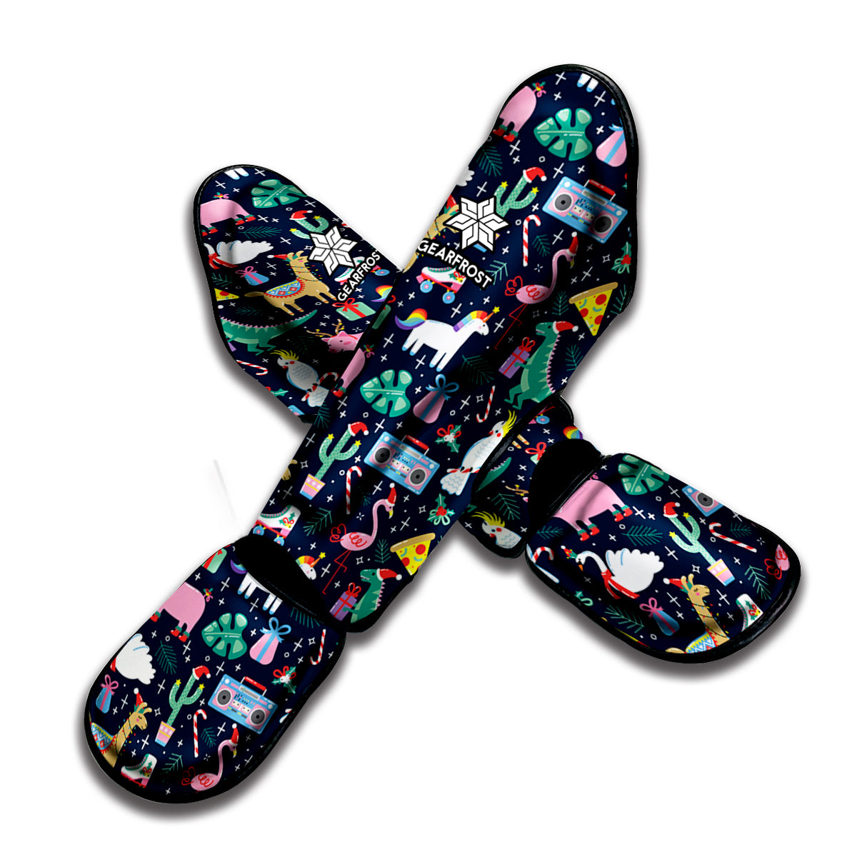 Funny Christmas Animals Pattern Print Muay Thai Shin Guard