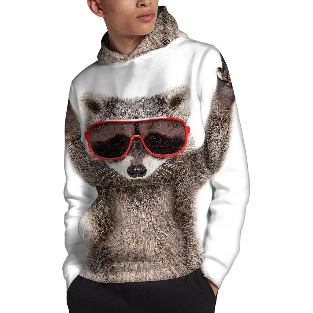 Funny Raccoon Print Pullover Hoodie