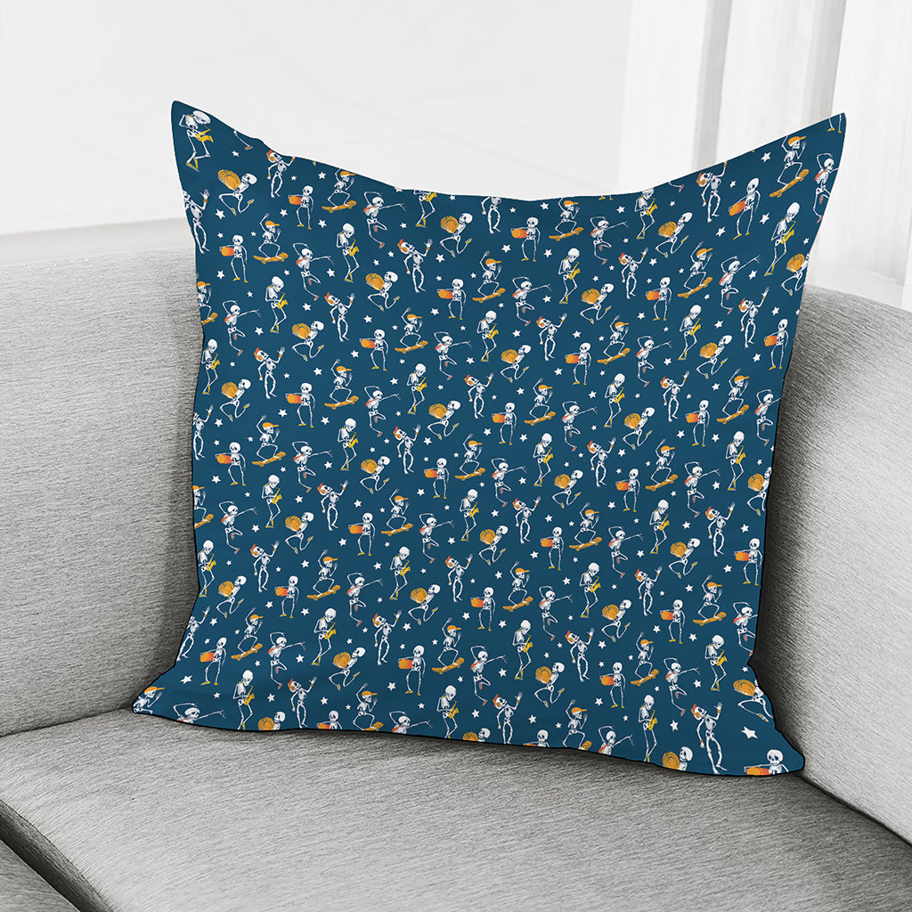 Funny Skeleton Party Pattern Print Pillow Cover