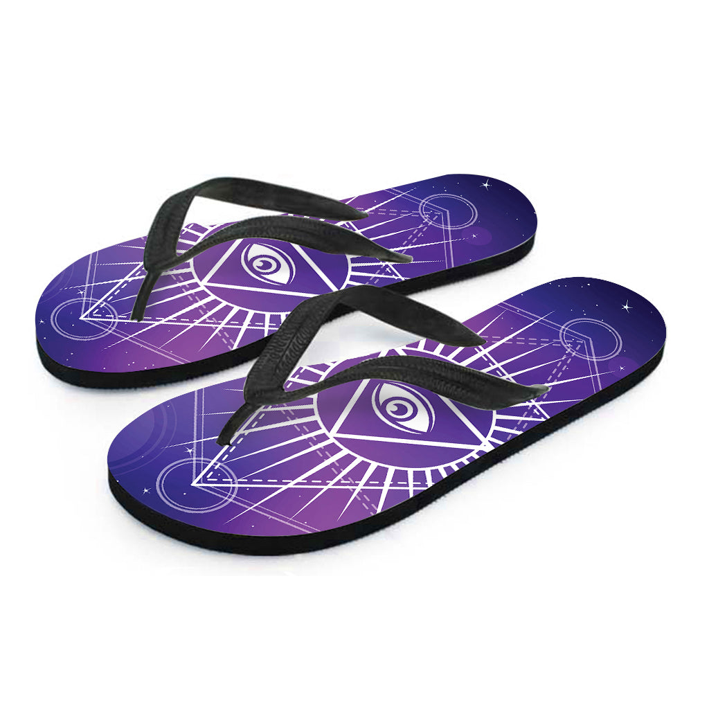 Galaxy Eye of Providence Print Flip Flops